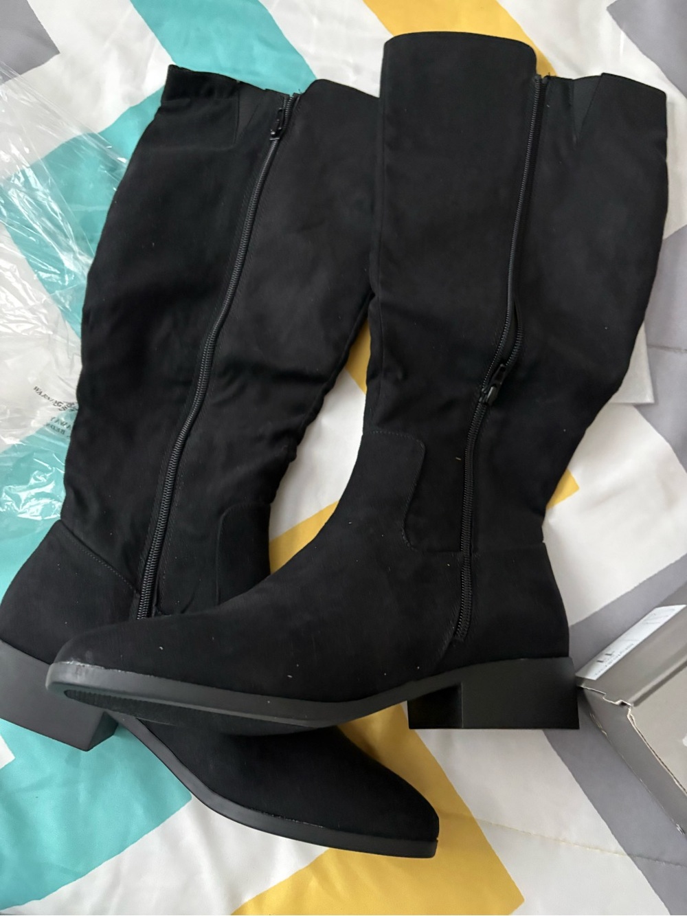 Harman Black Knee-High Zip Heeled Boots